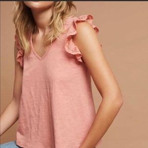 Anthropologie Eri + Ali ruffle lace tank top